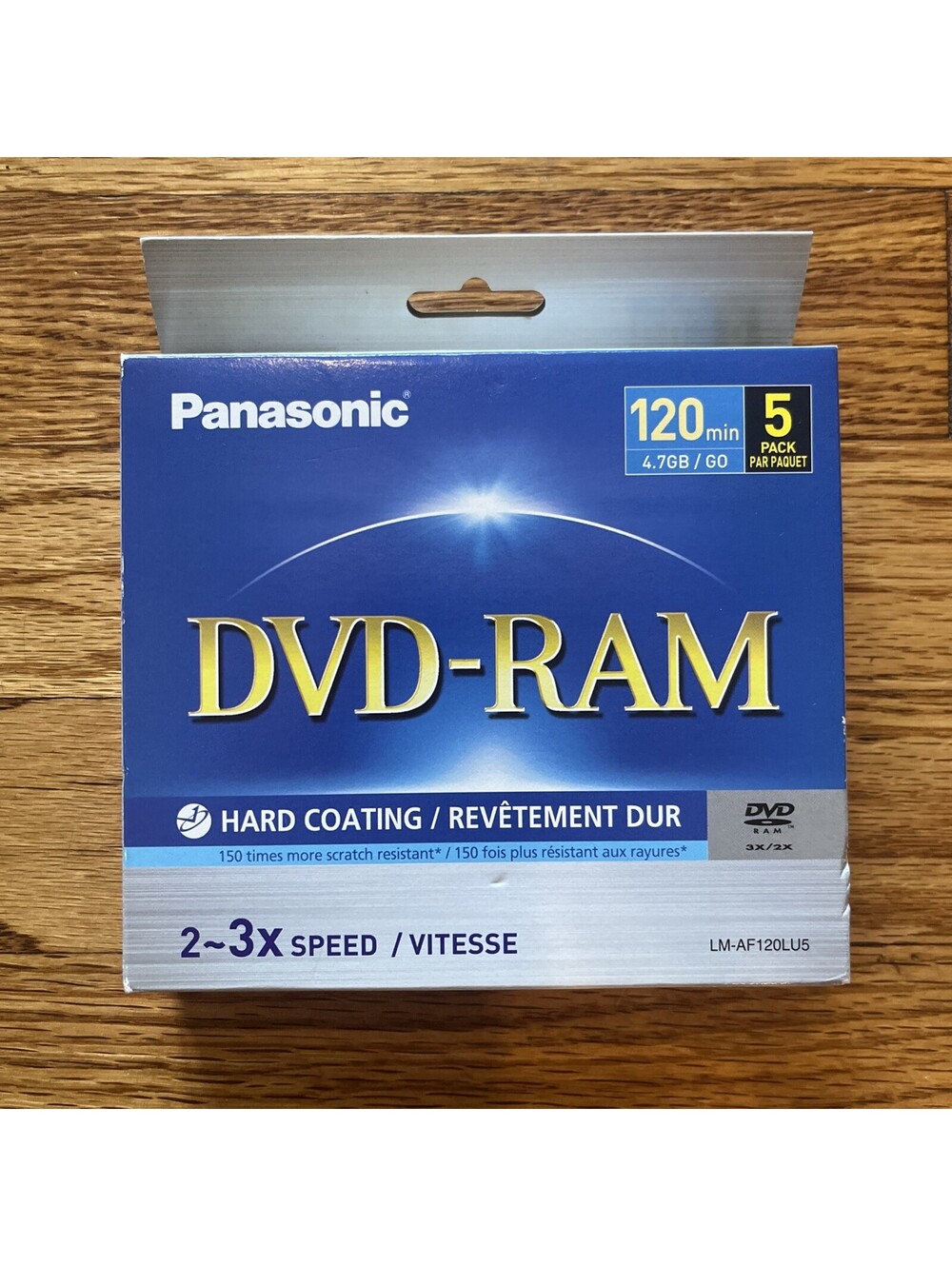 Panasonic LM-AF120LU5 DVD Ram Disc 120 Minute Hard Coating 5 Pack 2-3X Speed